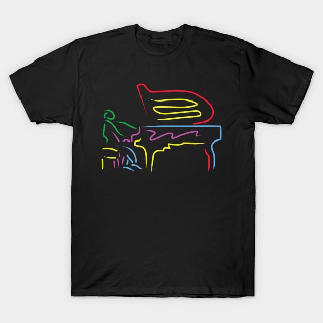 Colorful Pianist Modern Style T-Shirt by jazzworldquest